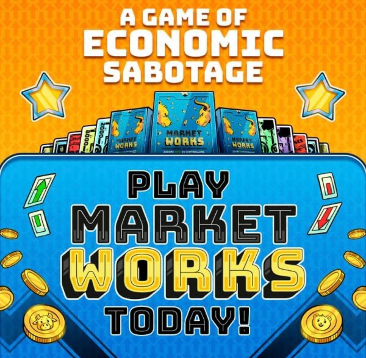 Market Works - Financial Card game! - With clue to a hidden local drop