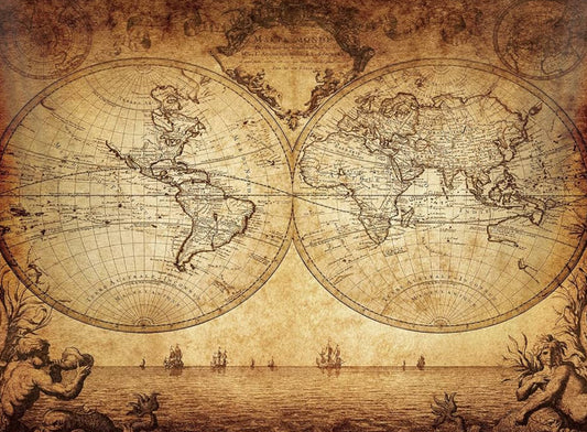 Vintage World Map Tapestry – 60x40 Inches