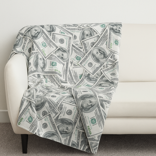 Cash money blanket! - Sleep on a bed of money.